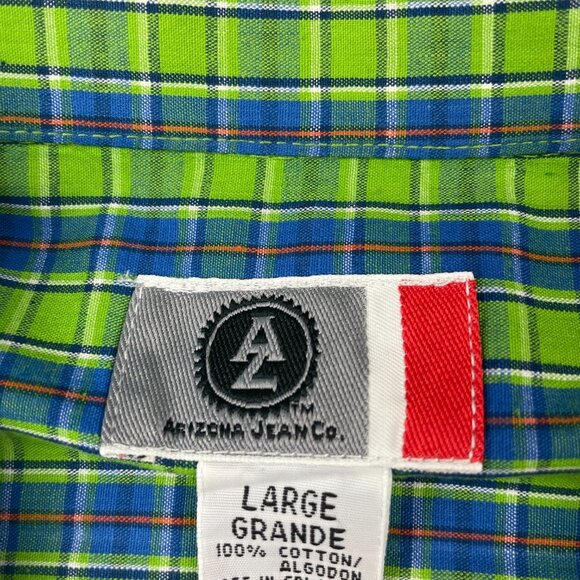 Arizona Jeans Co. Short Sleeve Button Down Shirt Men's Size Large - Picture 4 of 7
